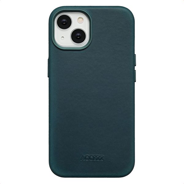 Accezz Vintage Leather Magsafe Backcover iPhone 14 - Smokey Green