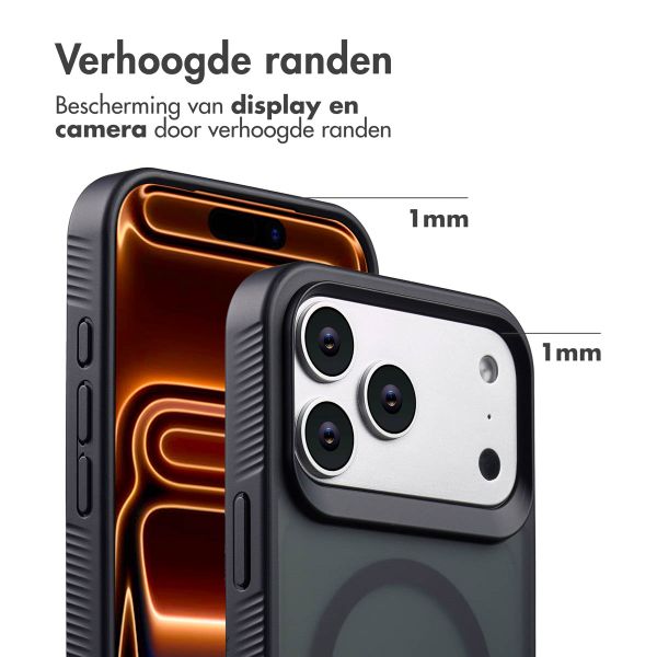Accezz Rugged Frosted MagSafe Backcover Apple iPhone 17 Pro Max - Zwart