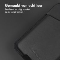 Accezz Accezz iPhone Air Echt Leren hoesje inclusief MagSafe Wallet - Onyx Black