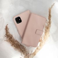 Selencia Echt Lederen Bookcase iPhone 12 Mini - Roze