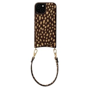 Selencia Nova Real Leather Backcover met Koord en Pashouder Apple iPhone 15 - Fawn Chic