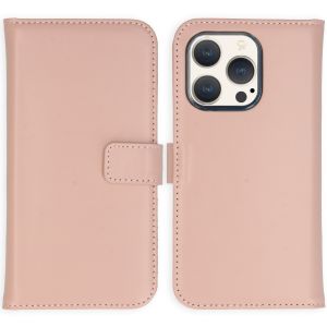 Selencia Echt Lederen Bookcase iPhone 15 Pro - Dusty Pink