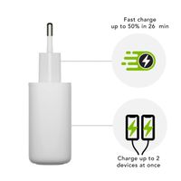 dbramante1928 re-charge | Wall Charger - 2x USB-C 25 Watt - Wit