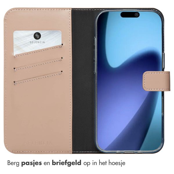 Selencia Echt Leren Bookcase Apple iPhone 17 Air - Dusty Pink