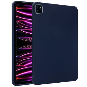 Accezz Liquid Silicone Backcover met penhouder iPad Pro 11 (2018/2020/2021/2022) - Donkerblauw