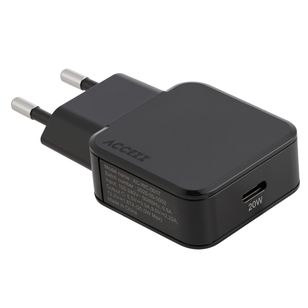 Accezz Ultra Slim GaN Oplader - USB-C - 20W - Zwart