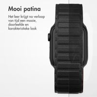 Accezz Magnetisch echt lederen bandje Apple Watch | 44/45/46/49 mm - Zwart