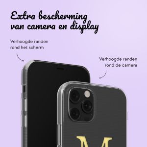 Gepersonaliseerd hoesje met letter iPhone 12 (Pro) - Transparant