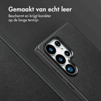 Accezz Echt leren hoesje + MagSafe Wallet Samsung Galaxy S25 Ultra - Onyx Black