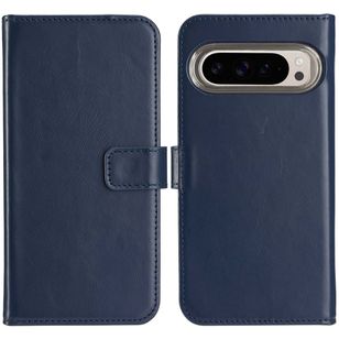 Selencia Echt Leren Bookcase Google Pixel 9 / 9 Pro - Blauw