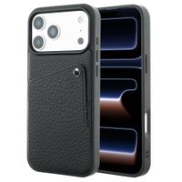Selencia Riva Backcover met Pashouder Apple iPhone 17 Pro - Zwart