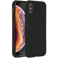 Accezz Liquid Silicone Backcover Apple iPhone Xs / X - Zwart