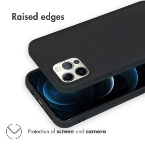 Accezz Color Backcover iPhone 12 (Pro) - Zwart