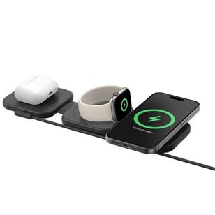 Belkin 3-in-1 Magnetisch Draadloos Reislaadstation met Qi2 15W - Zwart