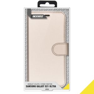 Accezz Wallet Softcase Bookcase Galaxy S21 Ultra - Goud