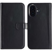 Selencia Echt Lederen Bookcase Apple iPhone 16 - Zwart