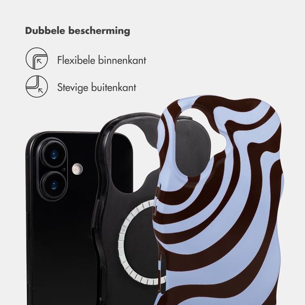 Selencia Vivid Wavy Backcover met MagSafe Apple iPhone 17 - Dream Swirl Chocolate