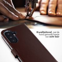 Selencia Echt Leren Bookcase Samsung Galaxy A37 (5G) - Donkerbruin