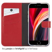 Selencia Echt Lederen Bookcase iPhone 16e - Rood