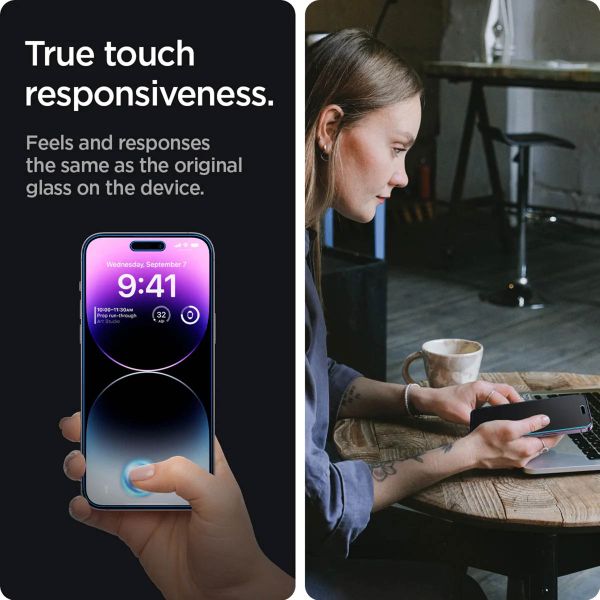 Spigen GLAStR Privacy EZ Fit Screenprotector + Applicator Apple iPhone 14 Pro
