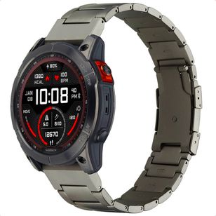 Accezz Mat Titanium bandje  - Garmin 26 mm aansluiting - Titanium
