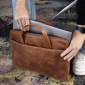 Accezz Leather Laptoptas 16 inch - Cognac