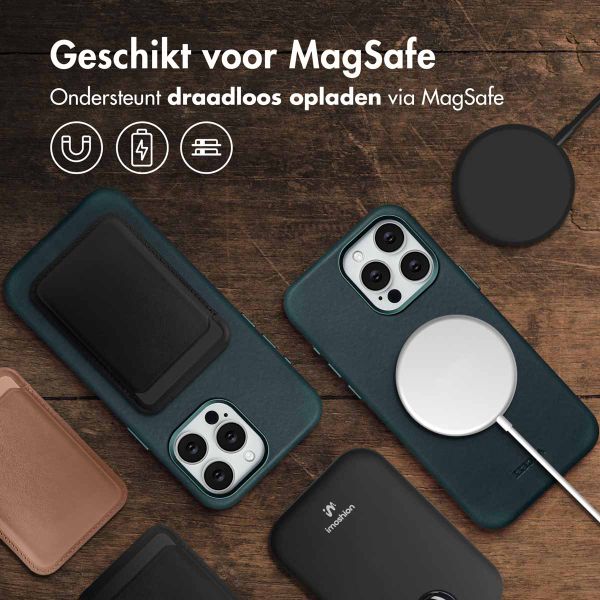Accezz Vintage Leather Magsafe Backcover iPhone 15 Pro Max - Smokey Green