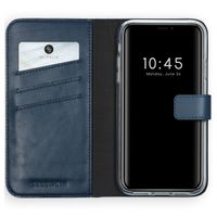Selencia Echt Leren Bookcase iPhone Xr - Blauw