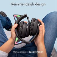 imoshion Draadloze Kinderkoptelefoon LED Light Cat Ear - Met AUX kabel - Zwart