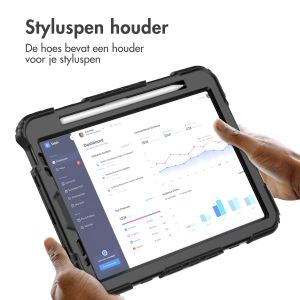 Accezz Rugged Backcover met schouderstrap iPad Air 5 (2022) / Air 4 (2020) - Zwart