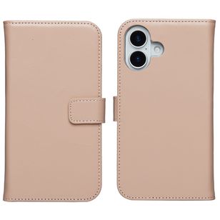 Selencia Echt Leren Bookcase Apple iPhone 17 - Dusty Pink