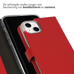 Selencia Echt Lederen Bookcase iPhone 14 Plus - Rood