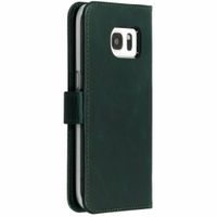 Selencia Echt Leren Bookcase Samsung Galaxy S7 - Groen