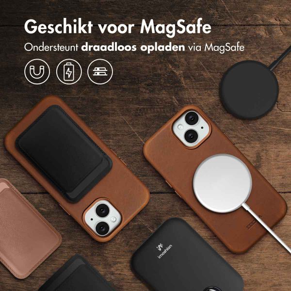 Accezz Vintage Leather Magsafe Backcover iPhone 15 - Tabacco Cognac