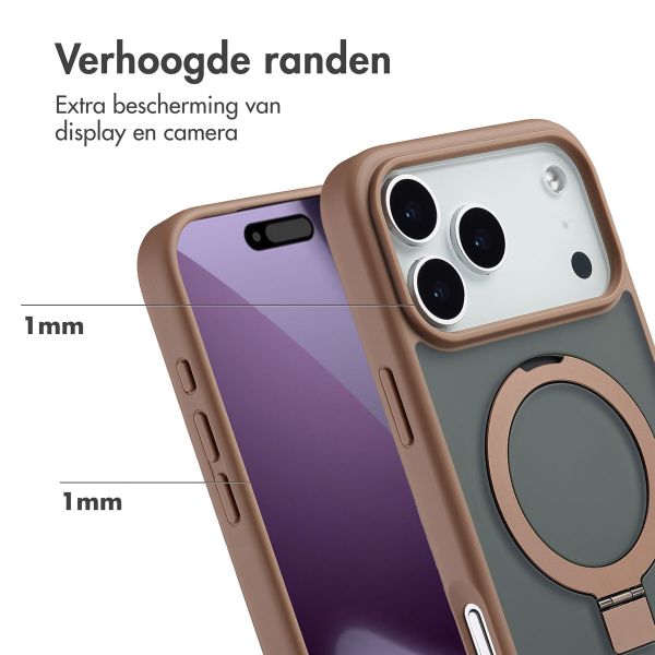 Accezz Ring Stand Backcover met MagSafe Apple iPhone 17 Pro Max - Bruin