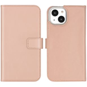 Selencia Echt Lederen Bookcase Apple iPhone 14 - Dusty Pink