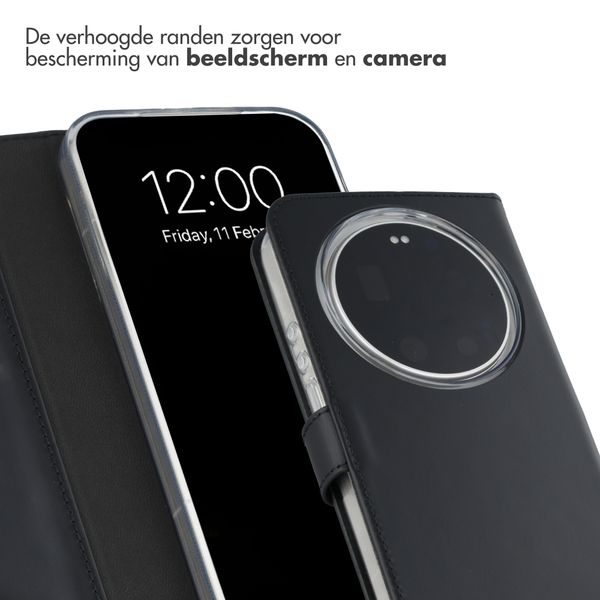 Selencia Echt Leren Bookcase Xiaomi 17 Ultra - Zwart