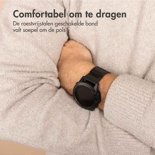 Accezz Mat Titanium bandje voor de Garmin Quickfit 26mm - Zwart