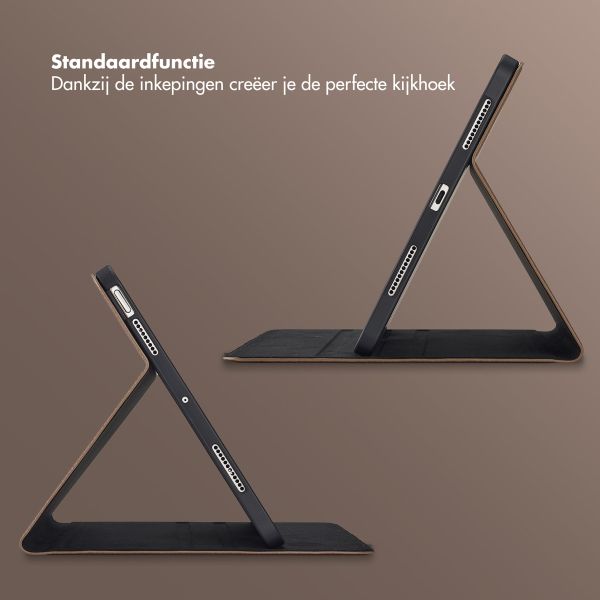 Selencia Riva Bookcase Apple iPad Air 11 inch (2026) M4 / (2025) M3 / (2024) M2 / Air 5 (2022) / Air 4 (2020) - Mocha Brown
