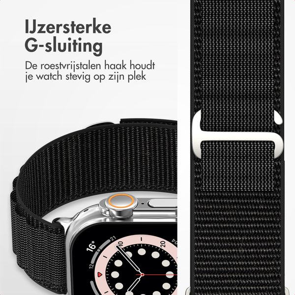 Accezz Nylon Alpine bandje Apple Watch | 38/40/41/42 mm - Zwart