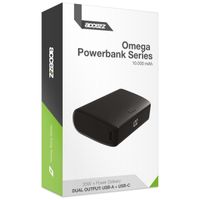 Accezz Omega Series - Powerbank - 10.000 mAh - USB-A & USB-C - Power Delivery - 35 Watt - Zwart