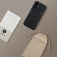 Selencia Riva Backcover met Pashouder Apple iPhone 16 - Zwart