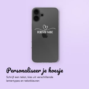 Gepersonaliseerd hoesje met sierlijk hartje iPhone 16 - Transparant