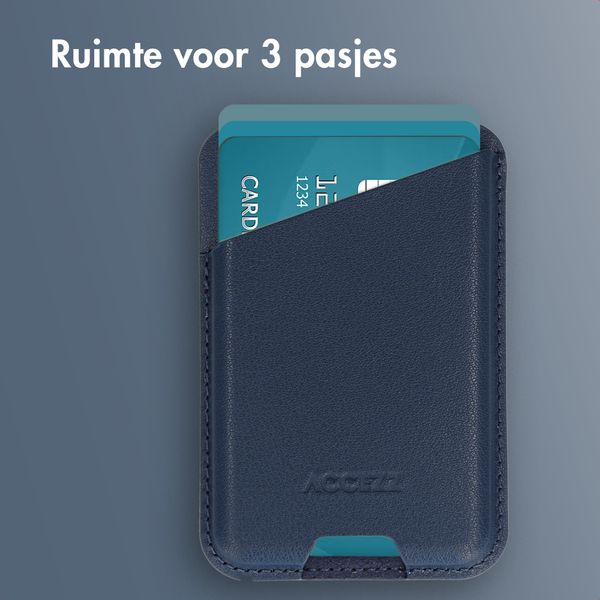 Accezz Magnetische Leren Kaarthouder - Geschikt voor Apple Find My - Nightfall Blue