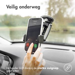 Accezz Telefoonhouder auto - Draadloze oplader - Dashboard en voorruit - Zwart