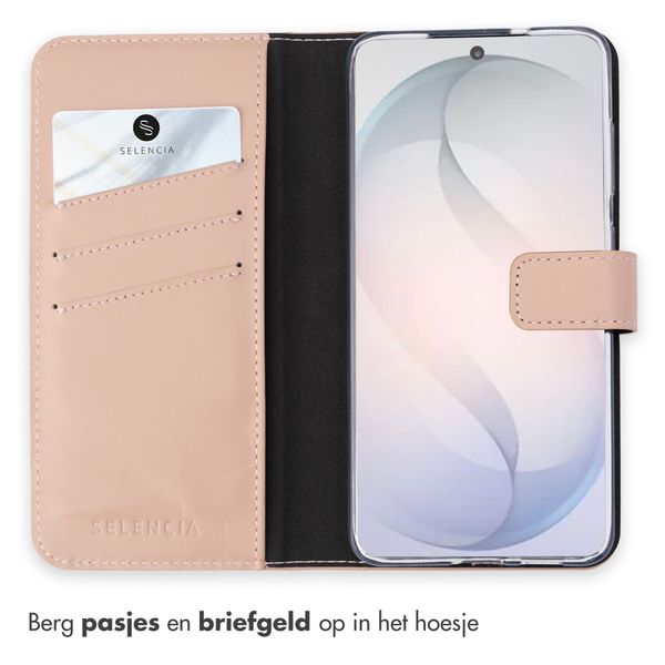 Selencia Echt Leren Bookcase Samsung Galaxy S26 - Dusty Pink