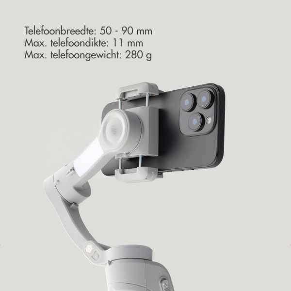 Selencia Gimbal Stabilizer met LED lamp - Slimme tracking - Tripod - Cosy Grey