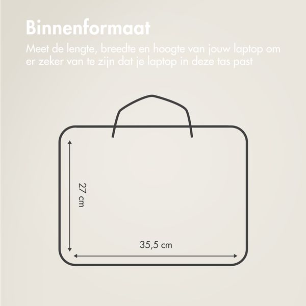 Accezz Leather Laptoptas 16 inch - Beige