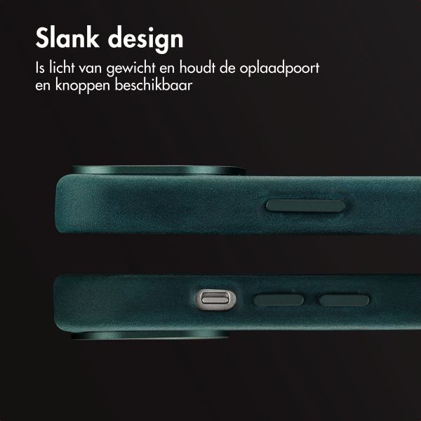 Accezz Vintage Leather Magsafe Backcover iPhone 14 - Smokey Green