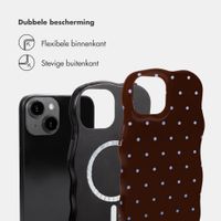 Selencia Vivid Wavy Backcover met MagSafe Apple iPhone 14 / 13 - Happy Dots Chocolate